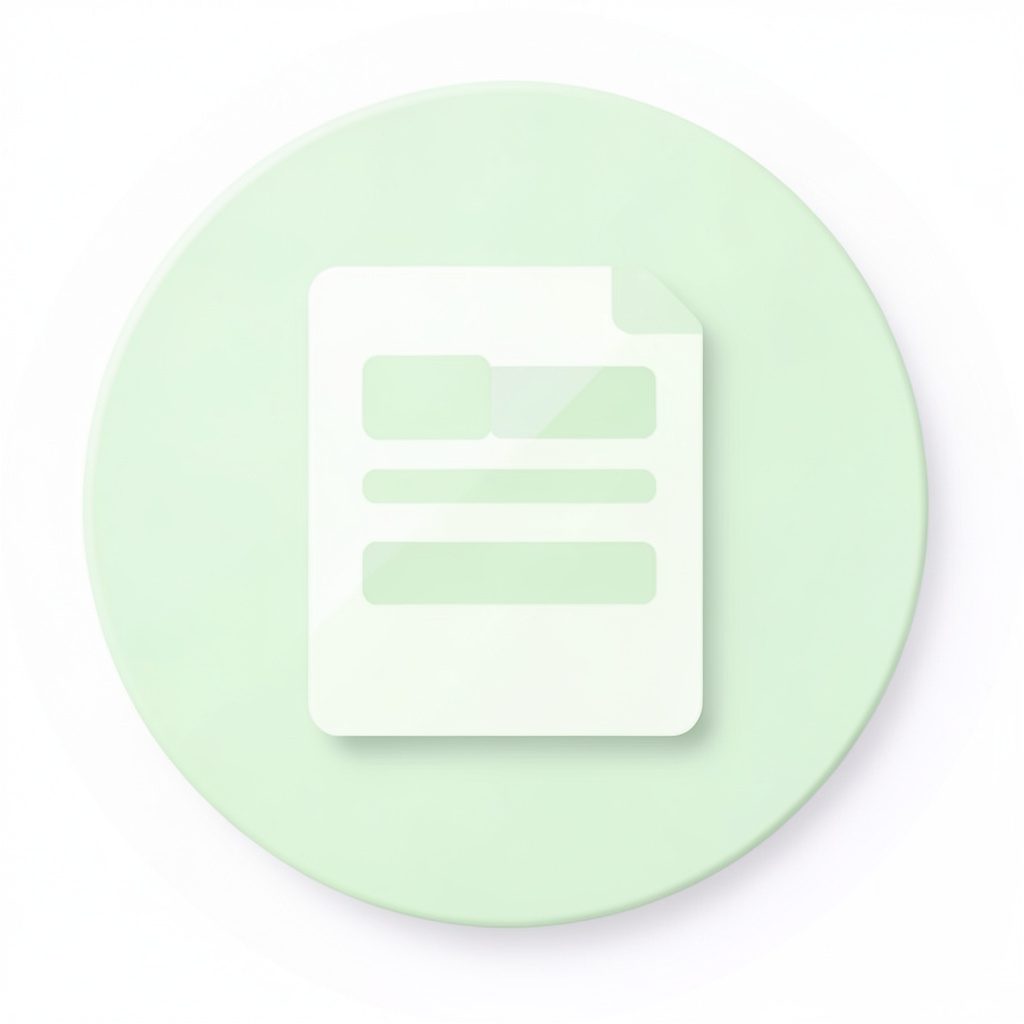 Circular badge icon representing a digital document
