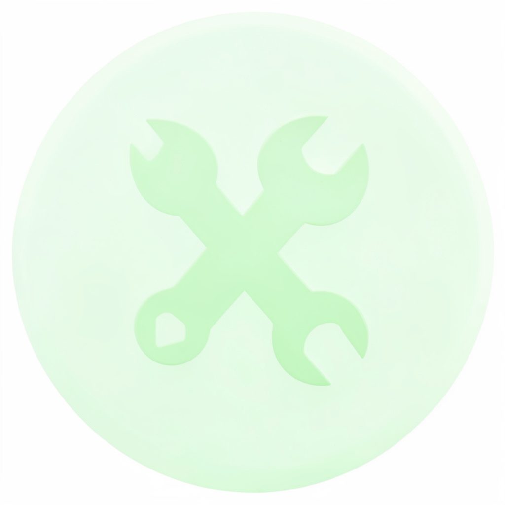 Circular badge icon representing a wrench and gear for repair manuals