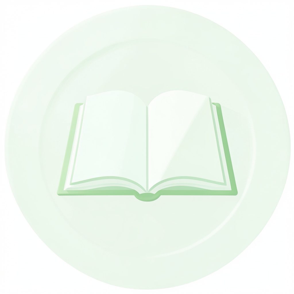 Circular badge icon representing an open book for library content